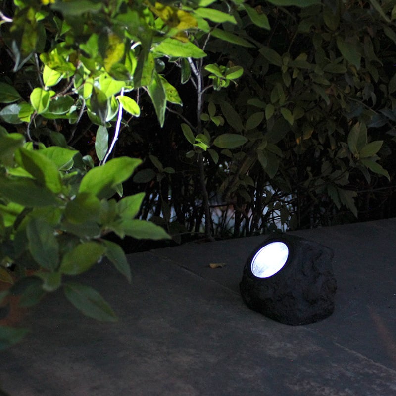 Solar-Powered Motion Sensor Rock Lamp