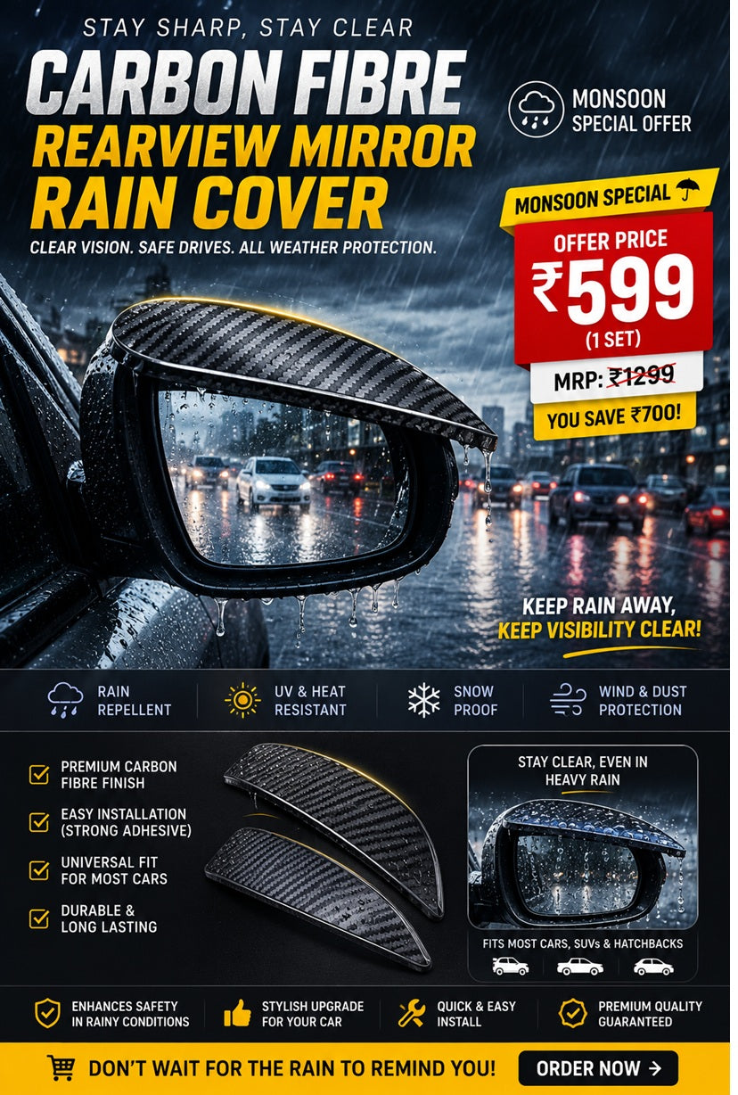 Carbon Fibre Rearview Mirror Rain Cover